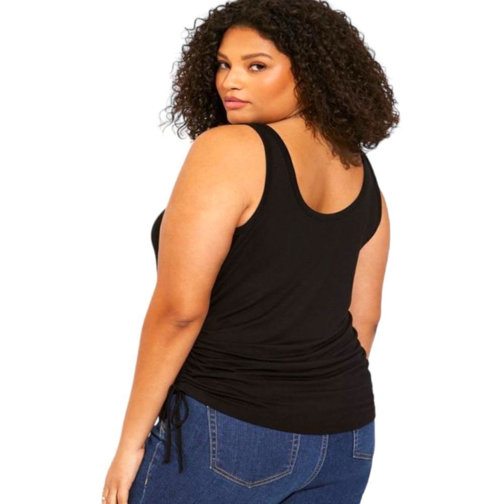 TORRID Plus Size Black Super soft Scoop Neck Side Tie Tank Top SIZE 3X - Picture 5 of 12